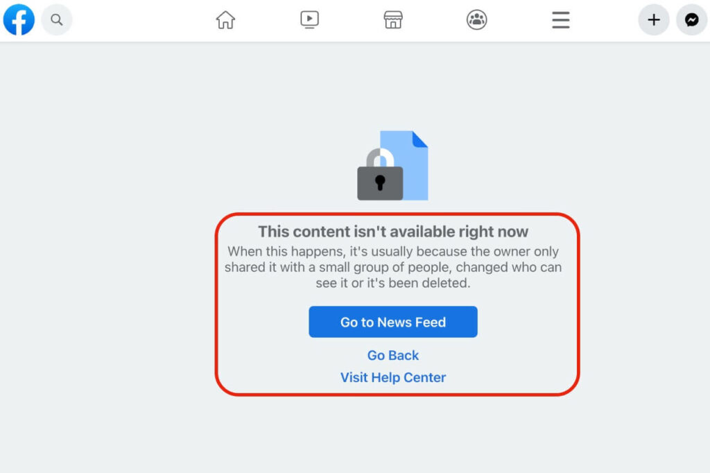 facebook profile this content isn t available right now