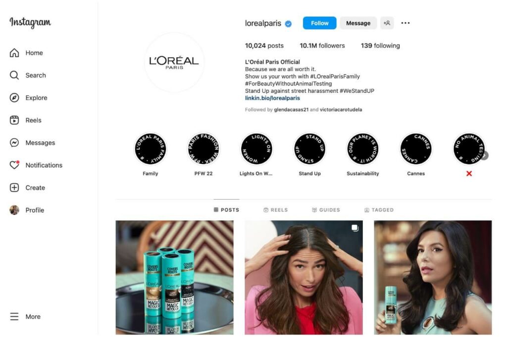 Verified Instagram account