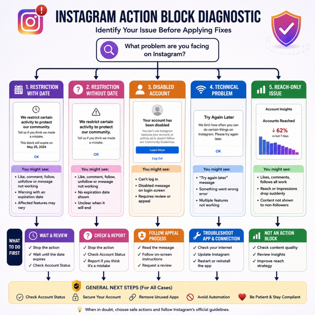 Instagram action block diagnostic Instagram action block diagnostic