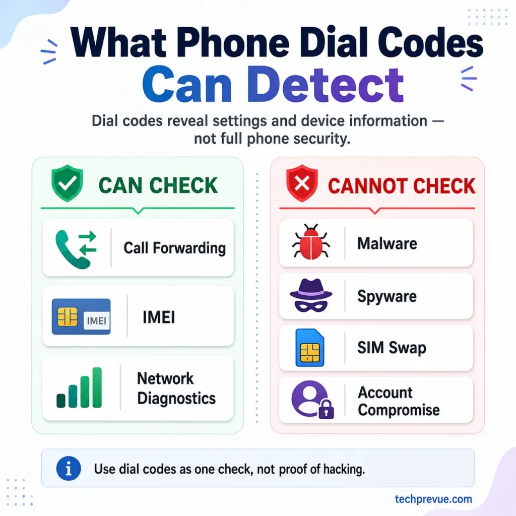 What phone dial codes can detect