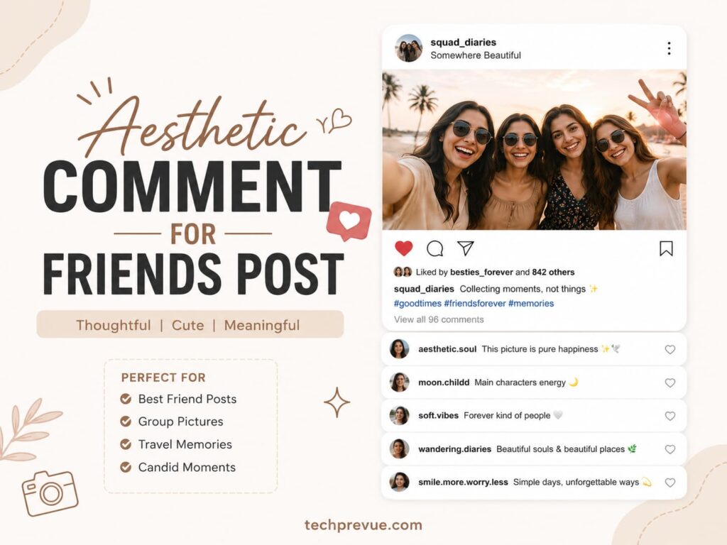 Aesthetic comment for friends post