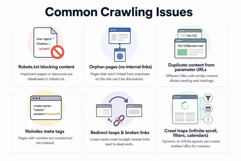 The most common crawling issues