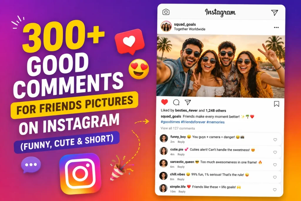Good comments for friends pictures on Instagram