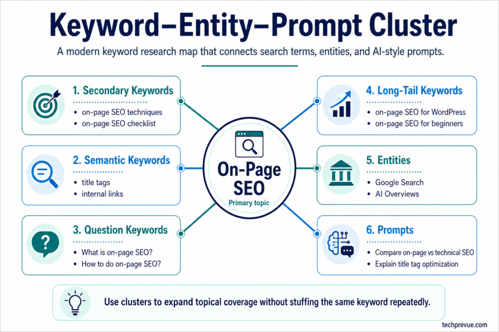 keyword, entity and prompt cluster keyword, entity and prompt cluster