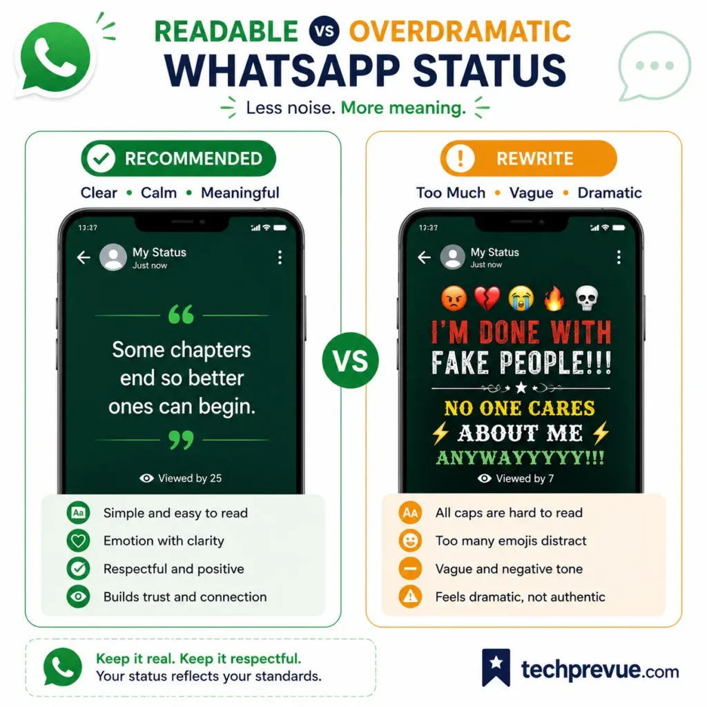 Privacy and safety checklist before sharing a deep meaningful WhatsApp status