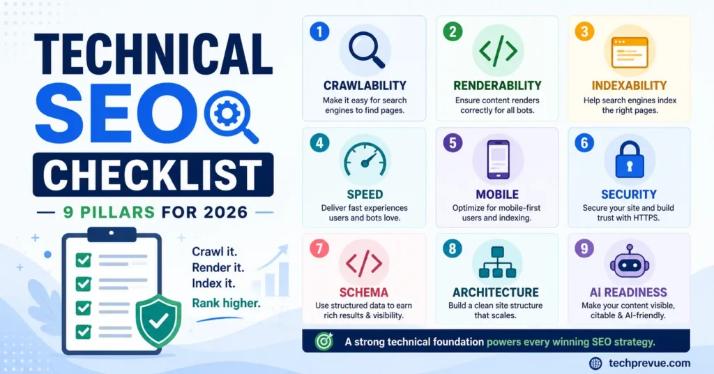 Technical SEO checklist 9 pillars