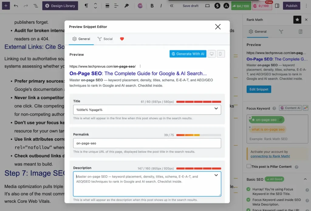 Title tag, permalink & meta description – RankMath Title tag, permalink & meta description – RankMath