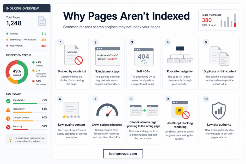 Why pages are not indexed