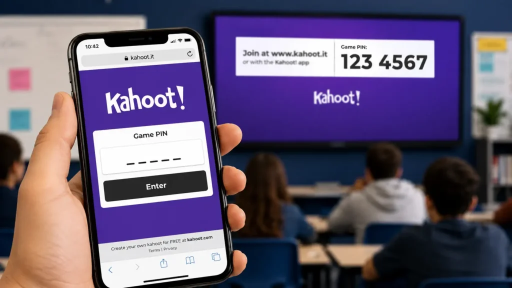 How to join Kahoot game with PIN entry screen open at kahoot.it on a phone