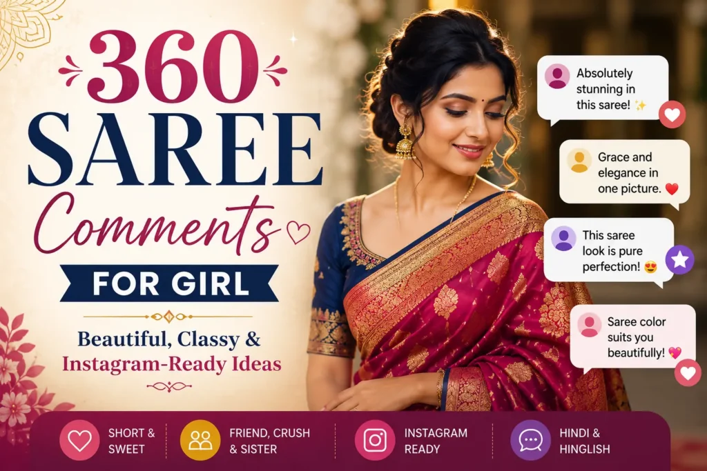 Saree comments for girl with beautiful and classy compliment ideas