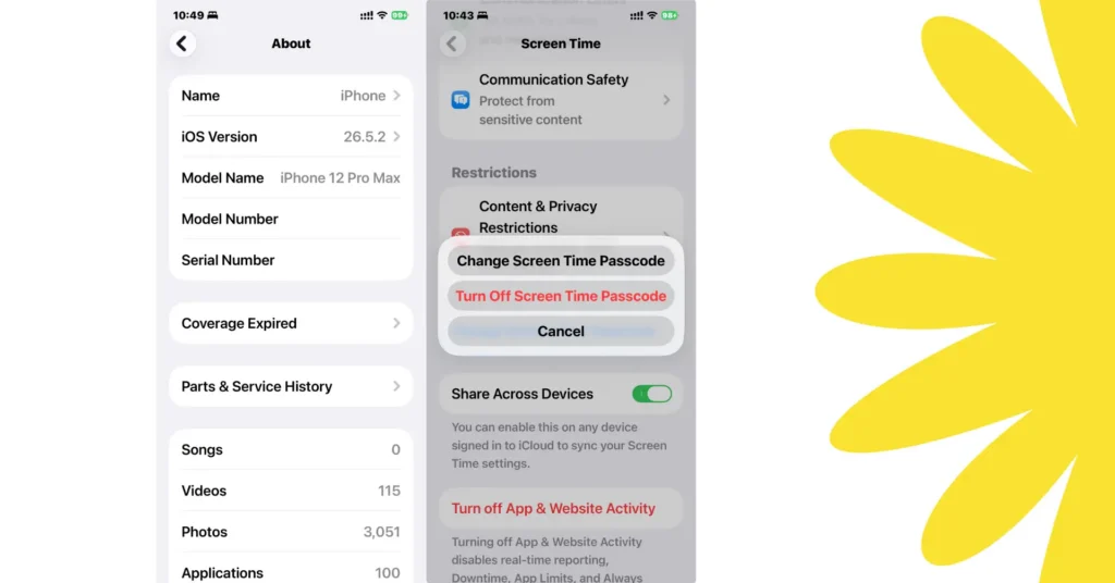 Screen Time Passcode iOS 26.5