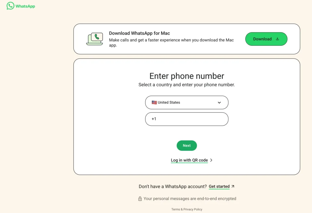 whatsapp web login with phone number